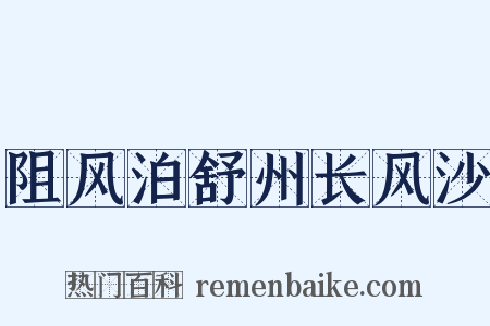 阻风泊舒州长风沙是什么意思的图片